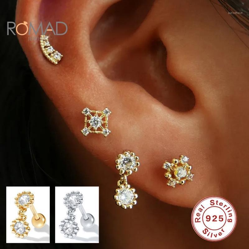

ROMAD 1Pcs Small Mini Star And Moon Stud Earrings 925 Sterling Silver Earrings For Women 2020 Wholesale Jewelry Aretes De Mujer1
