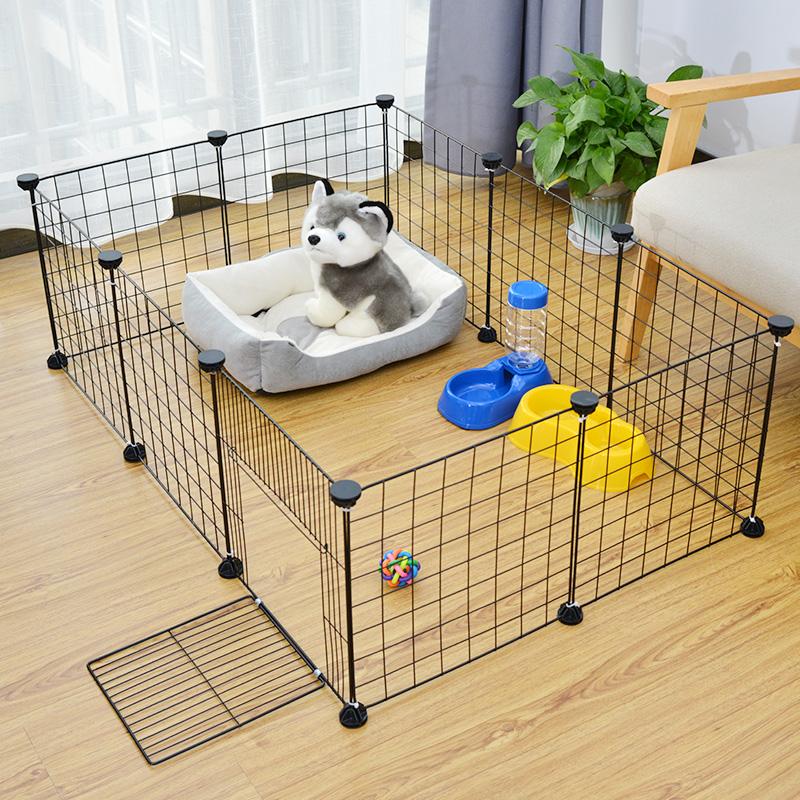

Pet-Gate-Fence Cage For Dog Cat Gate Supplies House Security Guard Enclosure Dog Fences Puppy Kennel House DIY Install Training, White