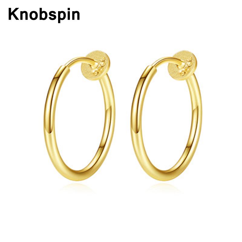 

Hoop & Huggie Knobspin 100% 925 Sterling Silver 2021 Fashion Simple Personalized Round Earrings For Women Fine Jewelry Holiday Wedding
