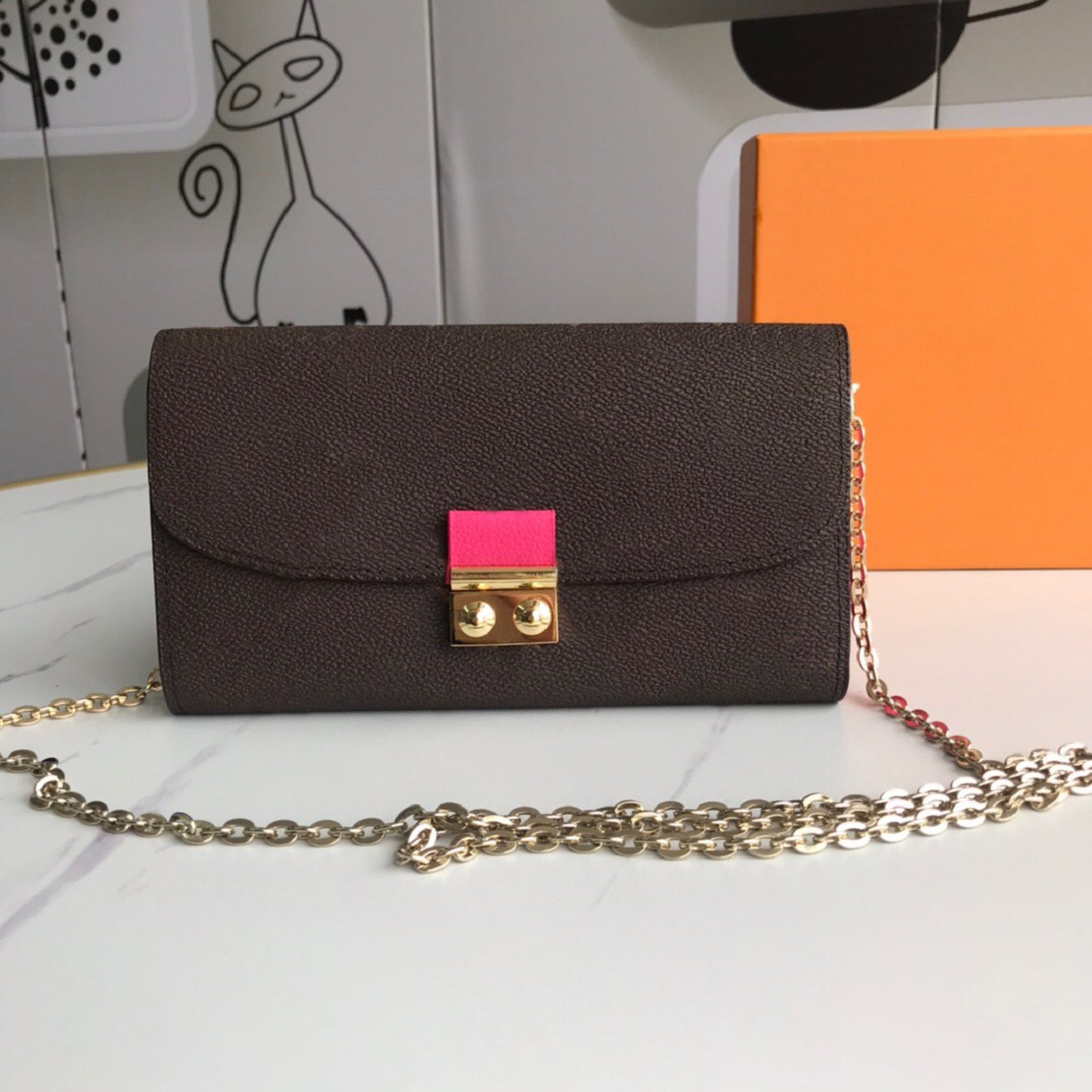 

High Quality Luxurys Designers Bags Purse Woman Fashion Crossbody Bag Shoulder Bags Croisette Chain Bag Card Holder Purse With Box Dust Bag, M60125#5