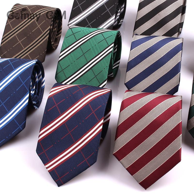 

Striped Neck Ties for Mens 7cm Wide Neckties For Men Wedding Suits Polyester Silk Gravatas Business Corbatas Plaid Men Ties