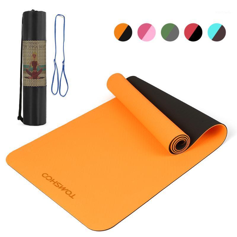 

TOMSHOO 72.05×24.01in Portable Thick Yoga Mat Thicken Sports Mat Anti-slip Exercise for Fitness Carrying Strap Storage Bag1, Red