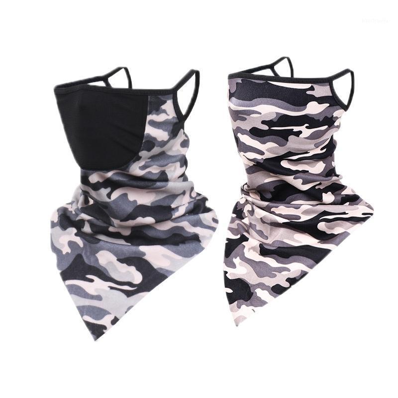 

For Bicycle Balaclava Neck Gaiter with Filter Bandana Triangle Scarf Face Cover Ear Hanging Winter Warm Cool Outdoor Scarf1, H03