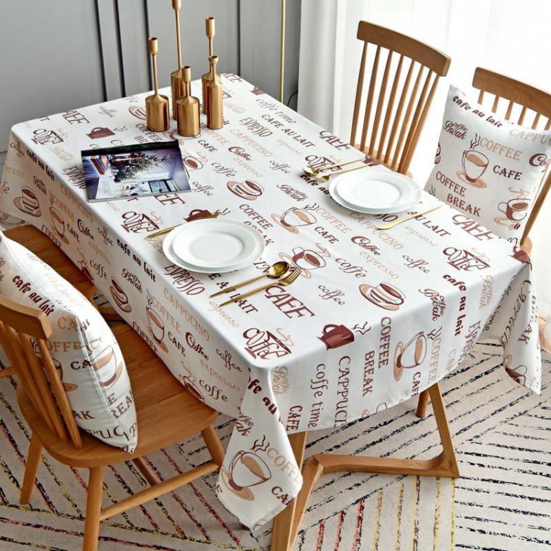 

Coffee Milky Cup Printed Tablecloth Dining Table Cloth Rectangular Table Cover Outdoor Party Mantel Mesa Oilproof Nappe