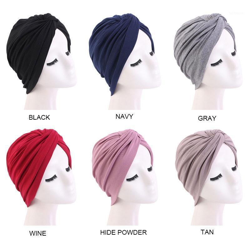 

2021 Trendy Turban Caps For Women Plain Color Muslim Scarf Wraps Turban Headscarf Bonnet Sleep Hat Head Cover Bonnet Hat1, Camel