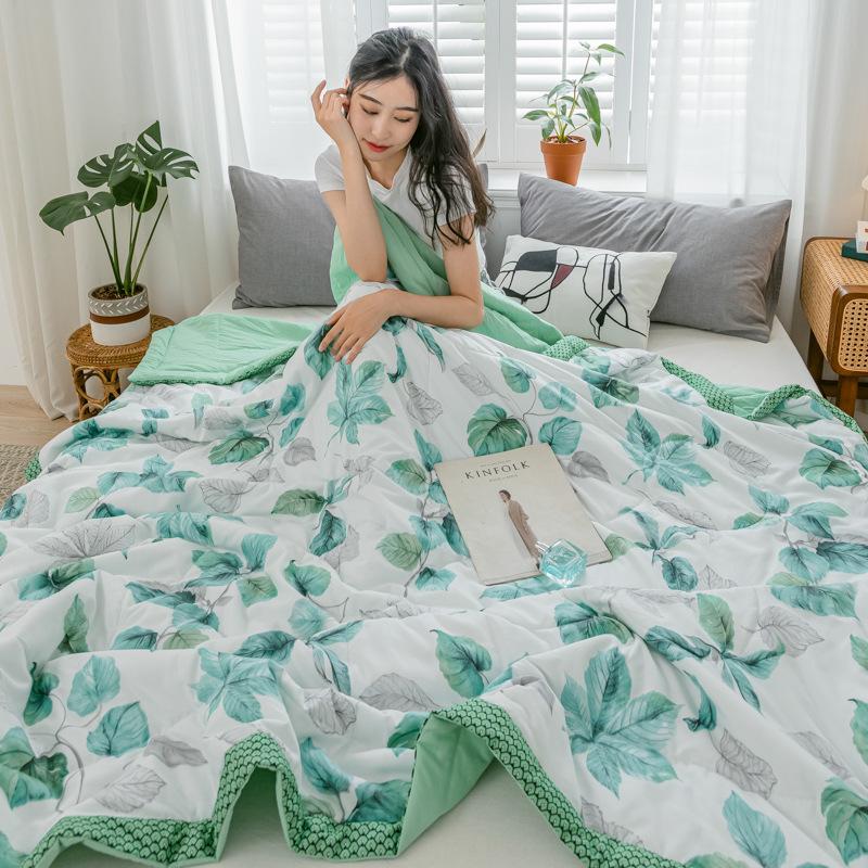 

2020 new style super soft printed air conditioning quilt washed by single and double summer cool quilt, 02