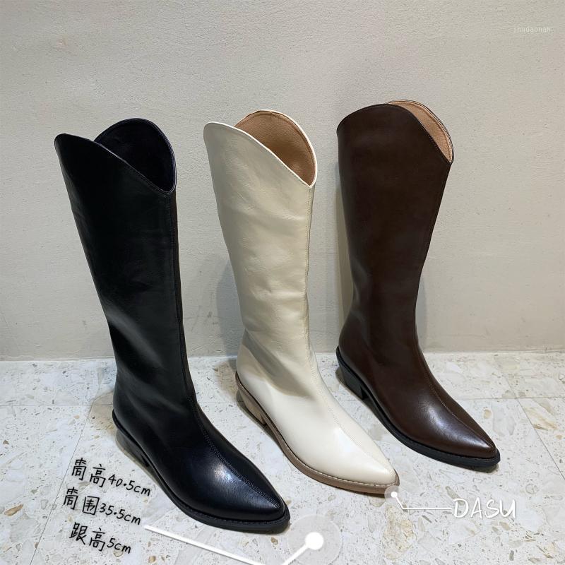 

Chic Oni 2020 Korean Women's autumn/winter retro Chic pointy design small chunky thigh-high boots for girls women1, Apricot