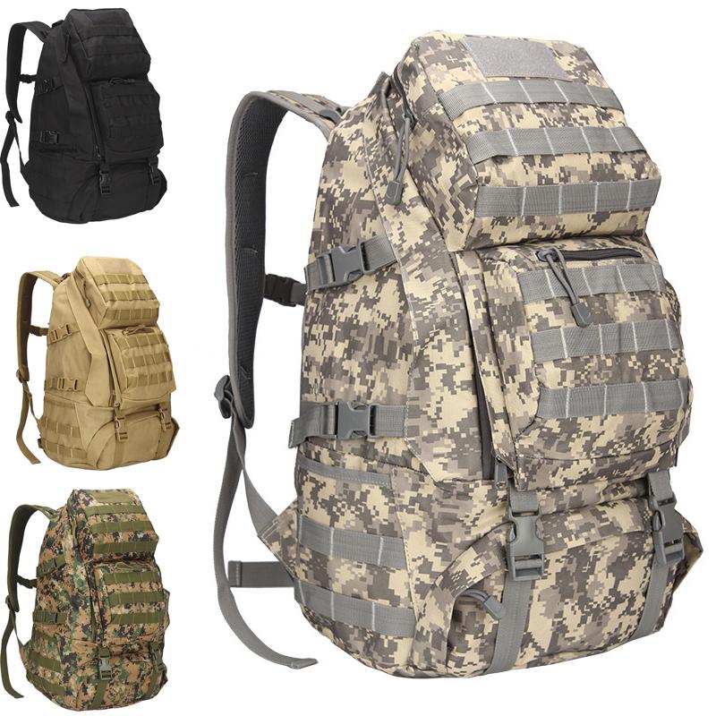 

Outdoor Army Tactical Backpack Camouflage Men Women Outdoor Sport Travel Rucksacks Camping Hiking Trekking Bags, Black
