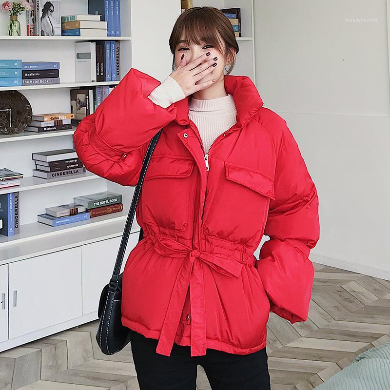 

Women winter jackets parkas 2020 Fashion Thick warm Lantern sleeve tops jackets Slim solid sweet for female1, Black