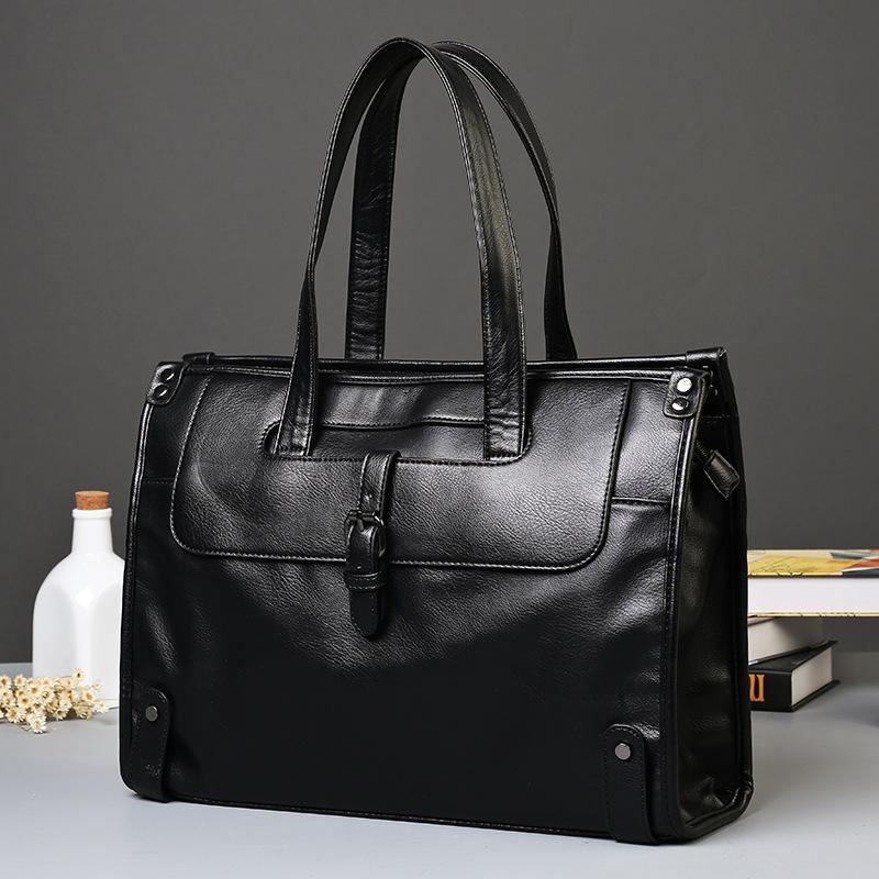 

GUMST 2021 Cow Leather Men's Briefcase High Quality Real Cowskin Business Handbag Brand New Office Work Shoulder Bag Black