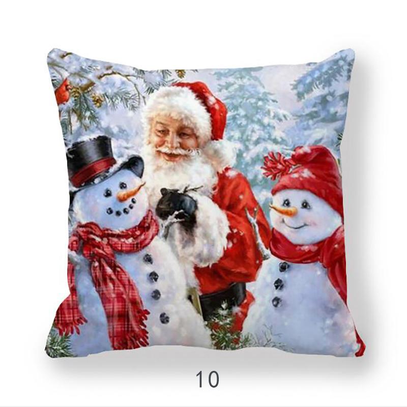 

1pcs 2020 Pillow Case Santa Claus Print Old Man Sofa Bed Home Decor Pillowcase Bedroom Cushion Cover Merry Christmas 45x45 Cm, 20