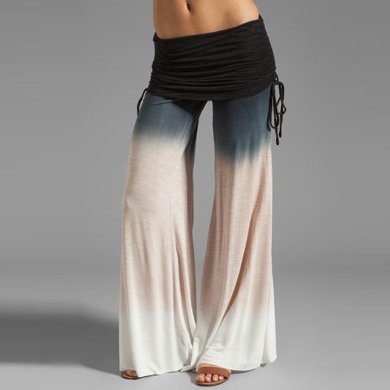 

#H30 Fashion Tie-dye Legging Women Leisure Loose Trousers Bandage Long Sweatpants Dance workout Pants Women Joggers, White