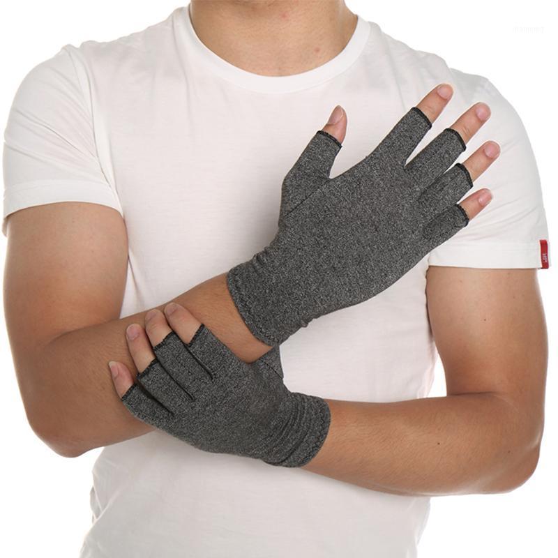 

Women Men Cotton Elastic Therapy Open Fingers Compression Gloves Hand Arthritis Joint Pain Relief Gloves1, As pic