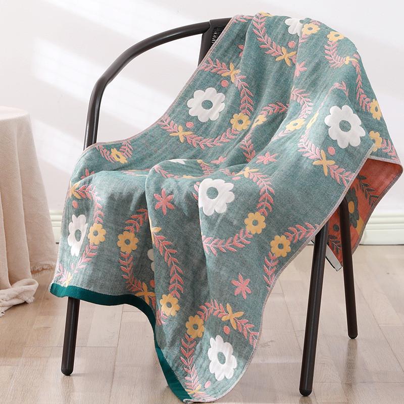 

Floral Muslin Cotton Large Beach Bath Towel for Adults Kids Japanese Style Absorbent Soft Face Hand Hair Towel Towels Bathroom, Green towel