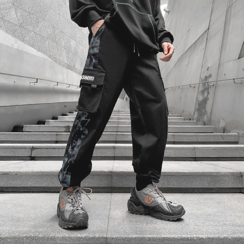 

2021 Men's Casual Oversize Black Autumn Winter New Man Korean Streetwear Trousers Male Fashion Pants Hip Hop Fo1p
