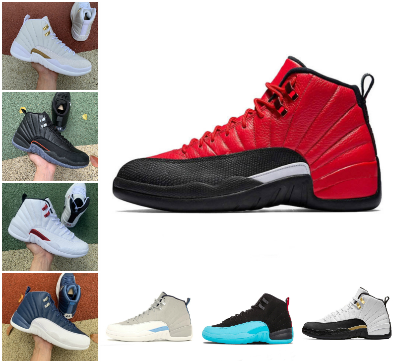 

Top Quality 12 12s Twist royalty utility Mens Basketball Shoes University Gold Flu Game Indigo Dark Concor FIBA Gym Red Black Winterized Outdoor Sports Sneakers, Bubble package bag
