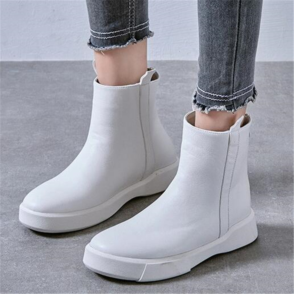

New More 2021 -42 Women's High-quality Leather Winter Retro Fashion Hot Teddy Shorts Black Boots SK42, Beige