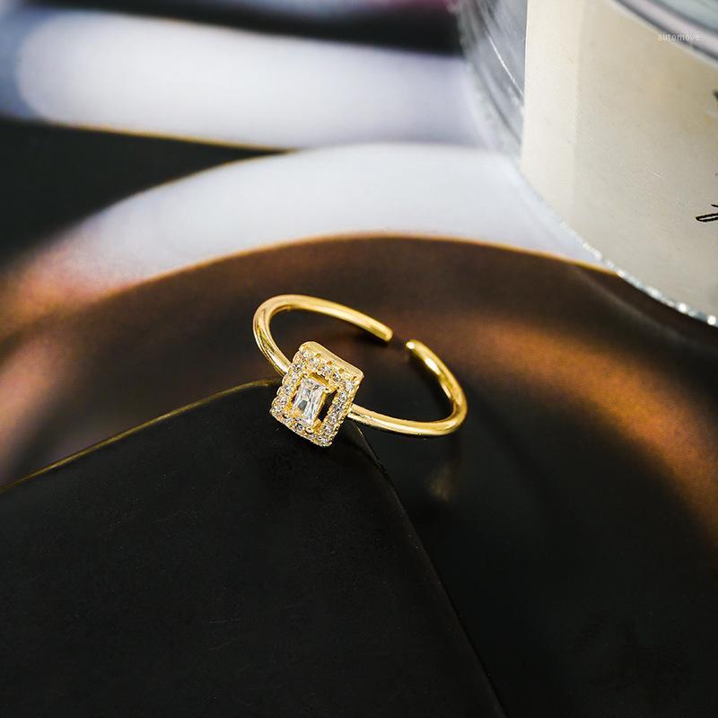 

2020 New fashion fresh small geometric Women Party Rings opening sweet shiny crystal contracted adjustable Rings Jewelry1