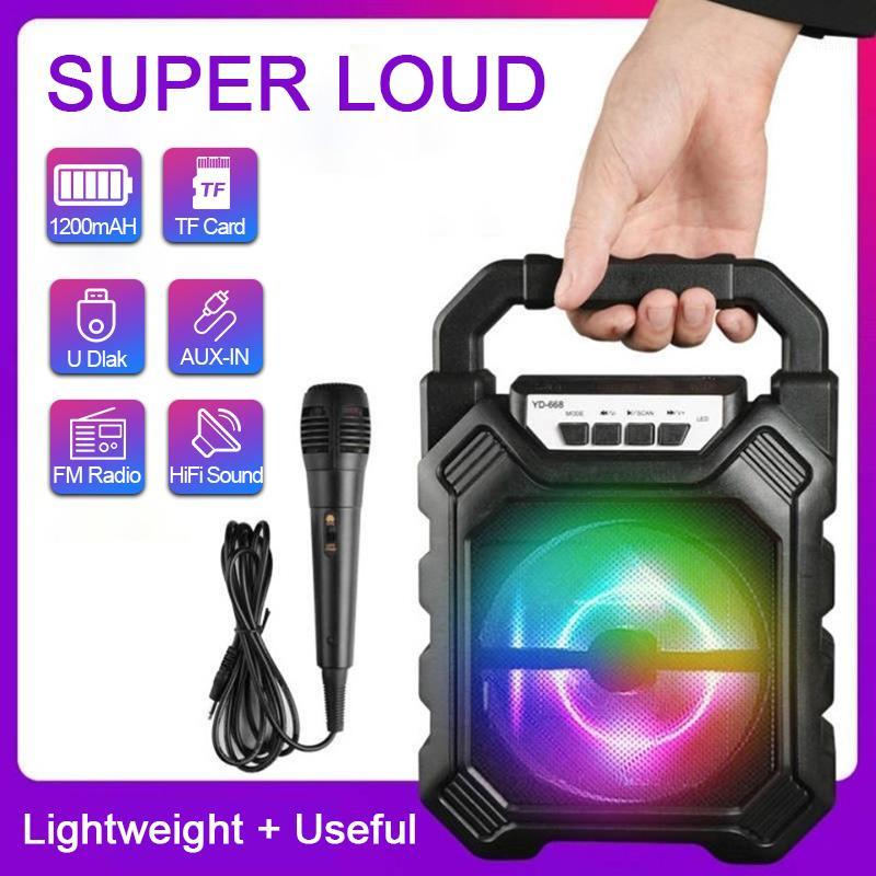 

Portable Wireless Bluetooth Speaker Big Sound Stereo FM Radio LED Light Waterproof Portable Outdoor Speaker with Microphone1