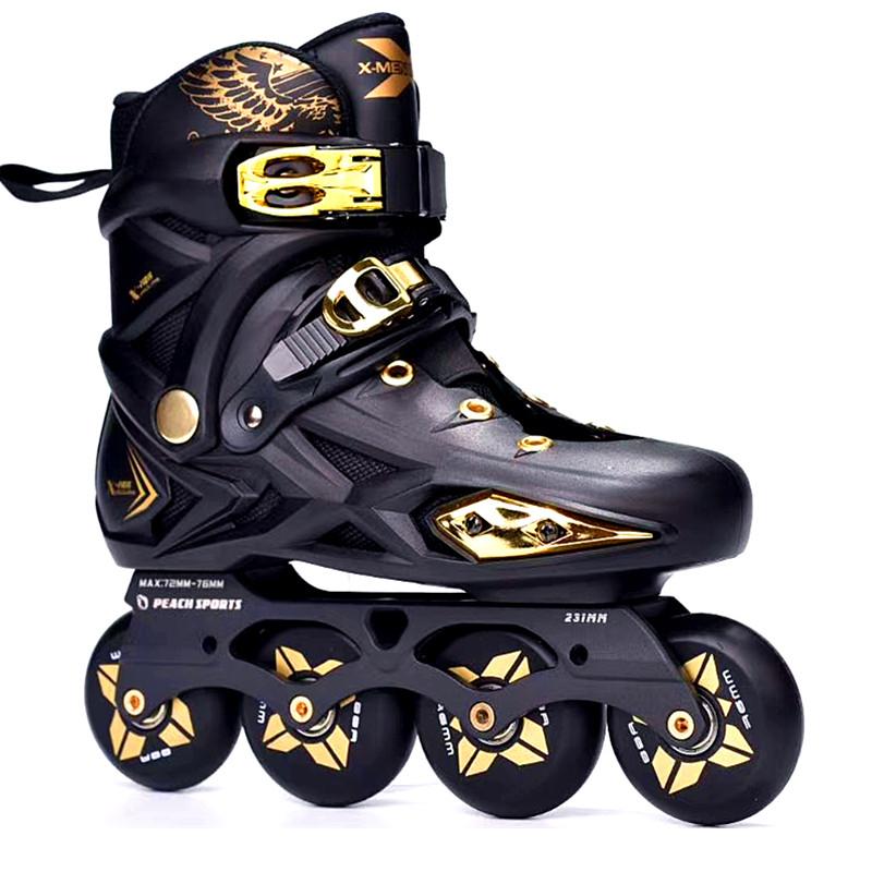 

JK X-MAN Slalom Inline Skates Adult Child Roller Skating Shoes Sliding Free Skating Patines FSK Brake Street Road, Black-red