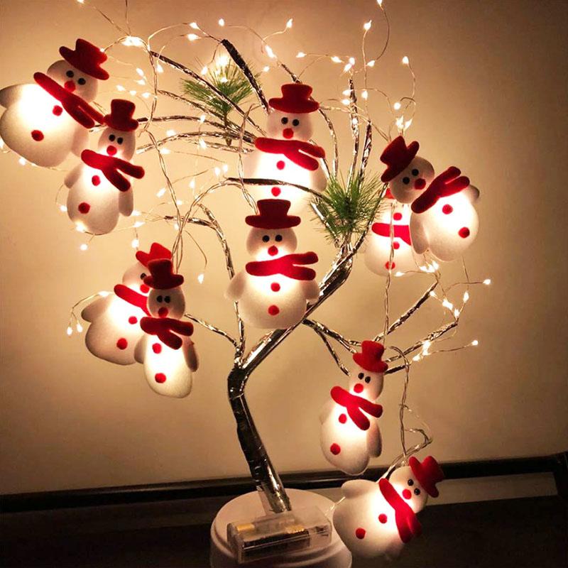 

Snowflakes Snowman LED String Fairy Lights Garland Christmas Tree Decorations Lantern for Home Xmas Party Holiday Lighting Decor