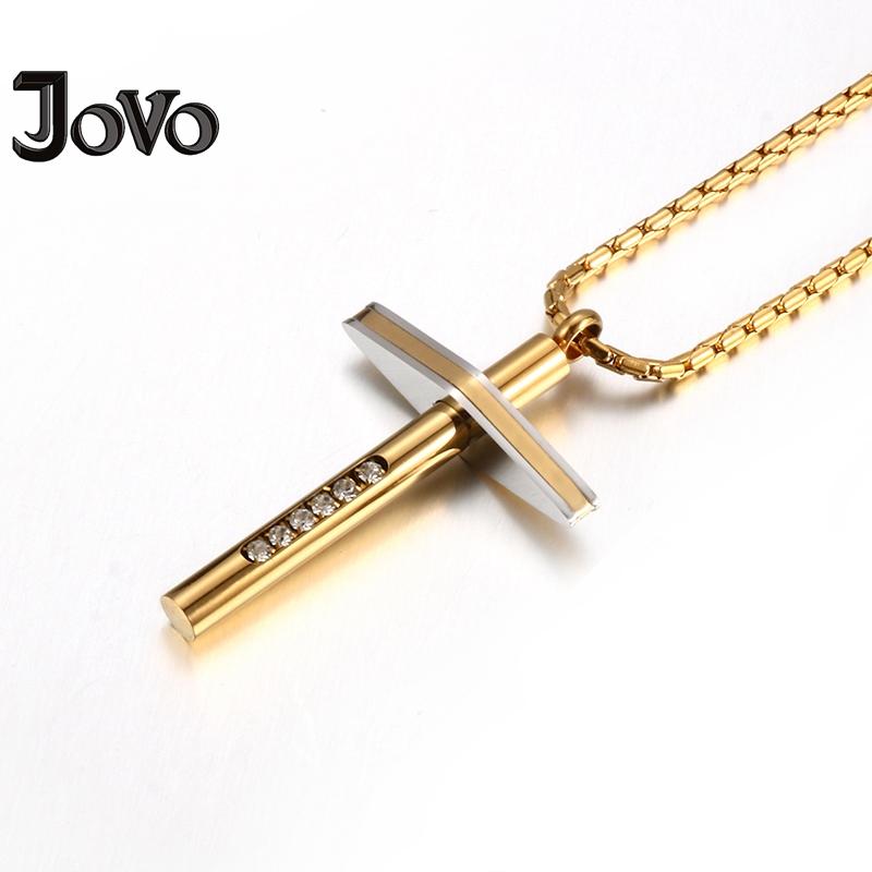

Pendant Necklaces High Quality Stainless Steel Men Pendants Zircon Embedded Cross Charm Necklace For Male Trendy Decorative Jewerly