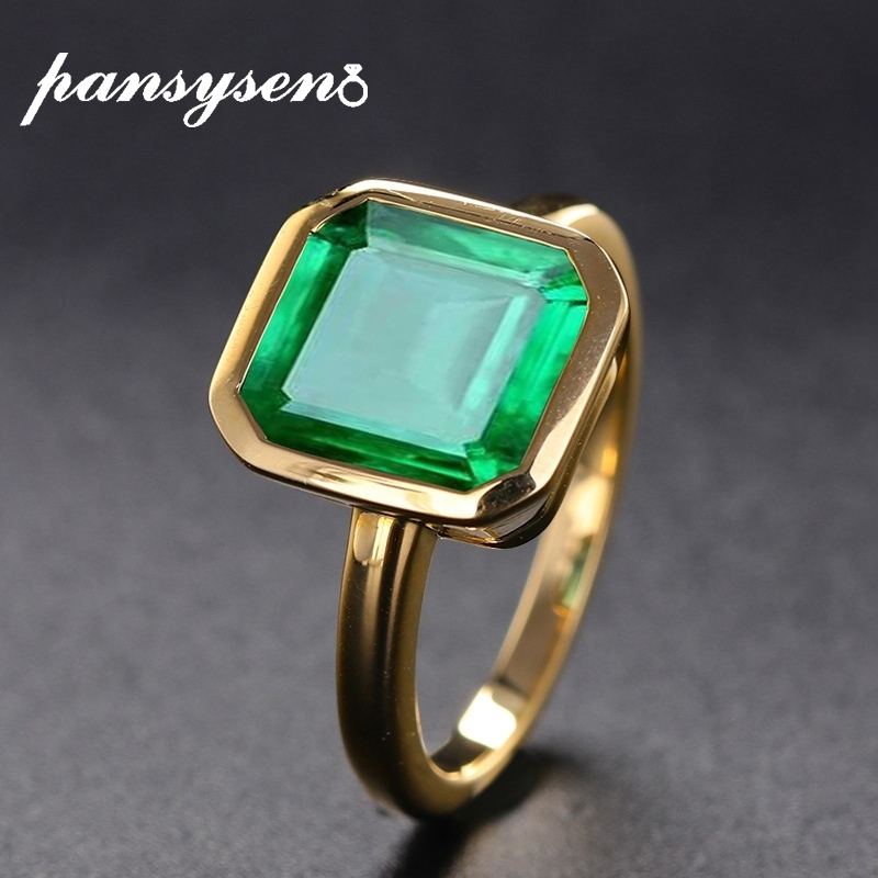 Premières naturelles Emerald Victorian Design 925 Sterling Argent Homme Anneau #BT1
