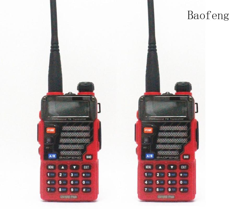 

2-PCS New BaoFeng UV-5RE+Plus Two Way Radio Red Dual Band Amateur Walkie Talkie 136-174&400-520MHz Radios With Free Shipping