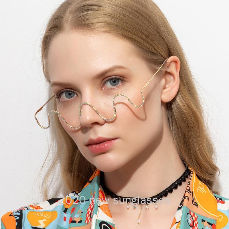 

Sunglasses 2021 Design Fashion Rimless Square Women Vintage Diamond Gradient Frame Sun Glasses For Female NX1