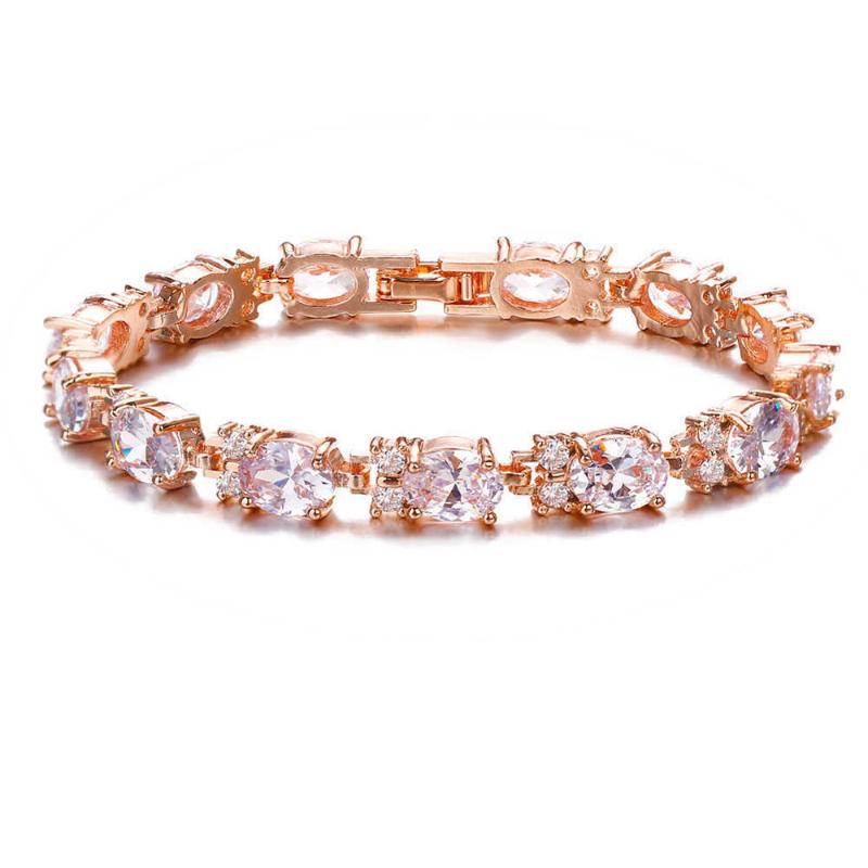 

2021Hottest Simplicity Womens Ladies Crystal Rhinestone Bangle Ocean Blue Bracelet Chain Heart Jewelry Party Gifts Wholesale