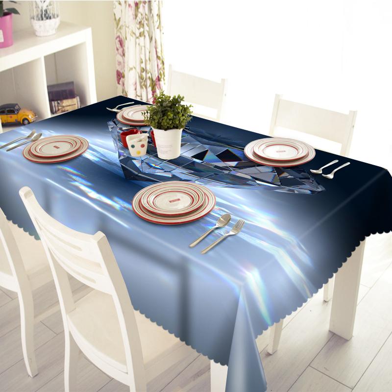 

3D Tablecloth Beautiful Diamond Pattern Tarpaulin Padded Rectangular Wedding Outdoor Banquet Decoration Table Cloth Home Textile, Color 3