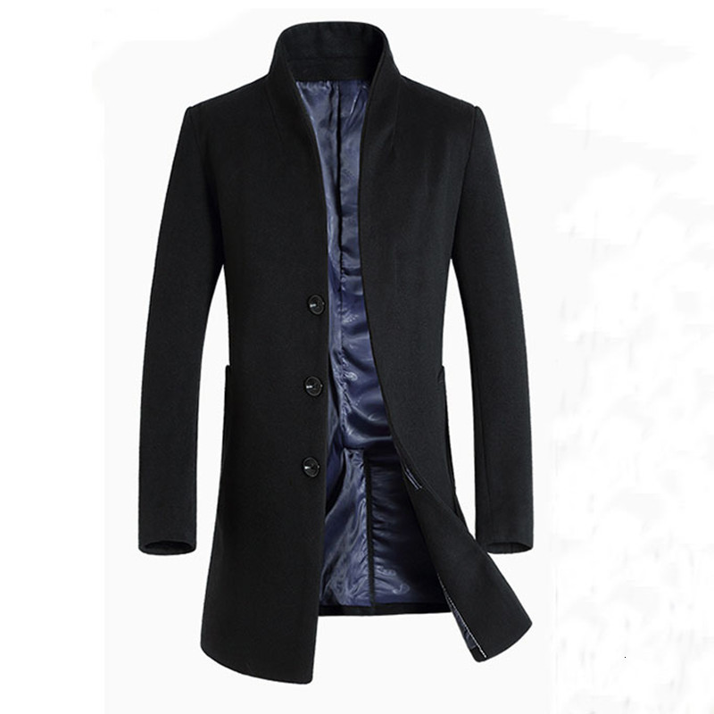 

2021 Overcoats Iong From Wool Autumn New Business Men's Coats , Xl, Xxl, 3xl 1PAS, Black
