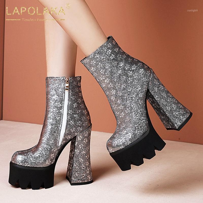 

New Arrivals 2021 Sequined Cloth Shiny Booties Women Shoes Super High Heels Comfy Zipper Top Quality Luxury Boots Female1, Gold