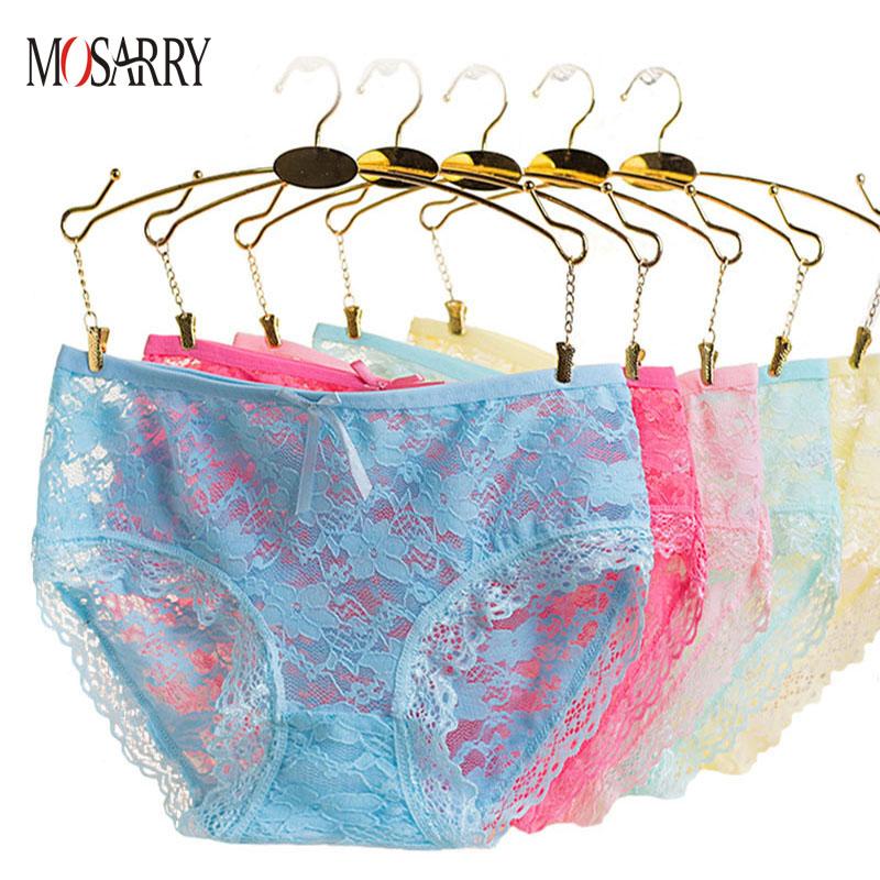 

Women's Panties Sexy Underwear Transparent Panties Cotton Lingerie Seamless Breathable Lace Girl Lace Briefs Underwear, Melonred