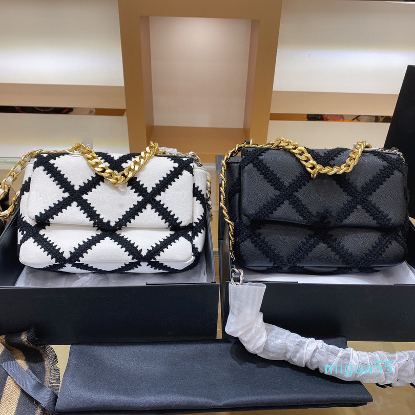 Leather Thread bag shoulder Lattice Bags Luxurys designers Lady high Quality Women handbag Fashion handbags cossbody letter