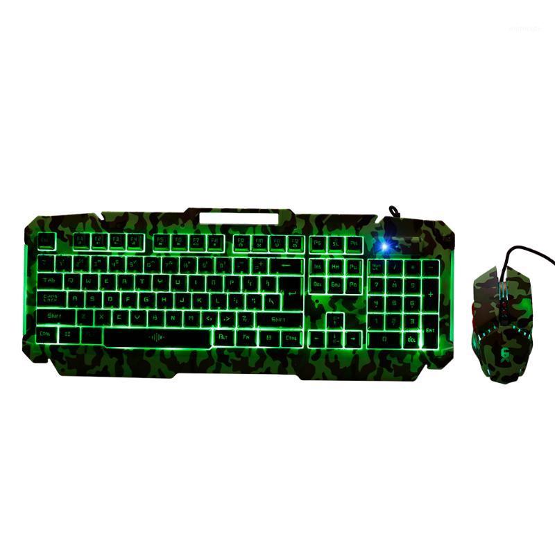 

Wired Gaming Keyboard Mouse Combo with Backlight 104 Keys 19-Key Wired Keyboard with Four Color Breathing Lights for PC1