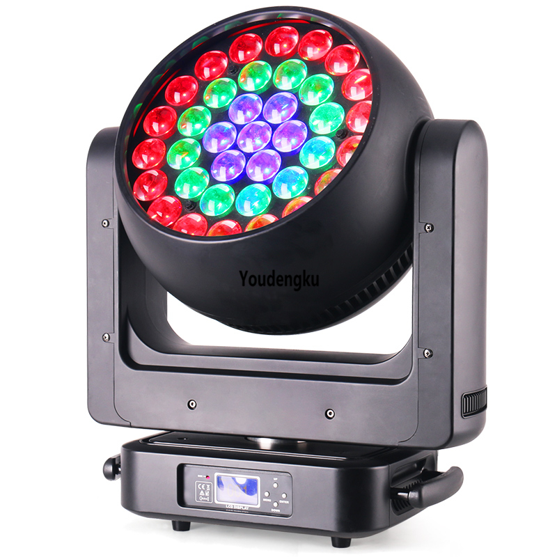 2pcs Newest DJ Disco Stage Light 37 x 20w 4-in-1 RGBW zoom lyre dmx led beam bee eye moving head wash light-image-600069986
