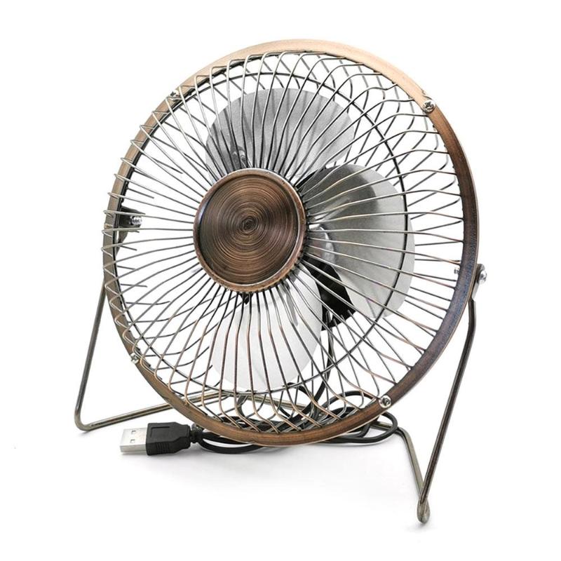 

6inch 4inch USB Mini Portable Fans Bronze Iron Classical Desktop Electric Fan Small Desk Table Cooler Cooling Fan Home Office