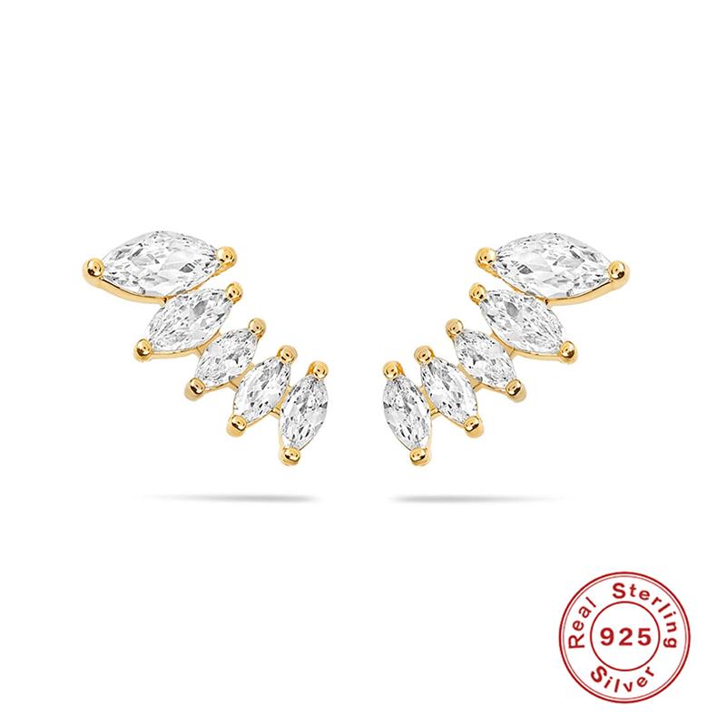 

Romad 925 Sterling Silver Stud Earrings for Women Gold Daisy Flower Zircon Crystal Earrings Bijoux Piercing Pendientes 2021 W5