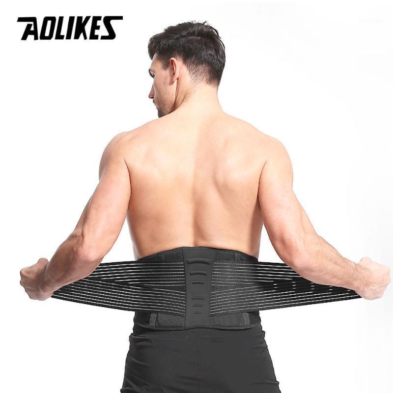 

AOLIKES Waist Support Lumbar Belt back Brace bandage For Pain Relief posture corrector health Care gym fitness waist protector1, As pic