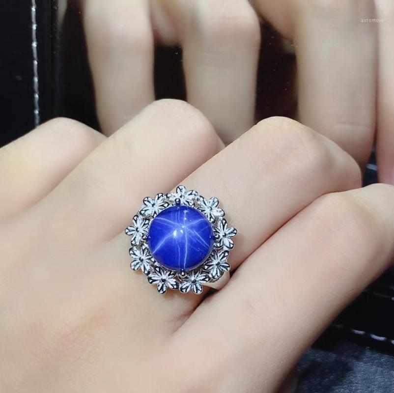 

big sale classic blue Star Sapphire gem ring for women silver jewelry silver birthday party anniversary gift free ship1