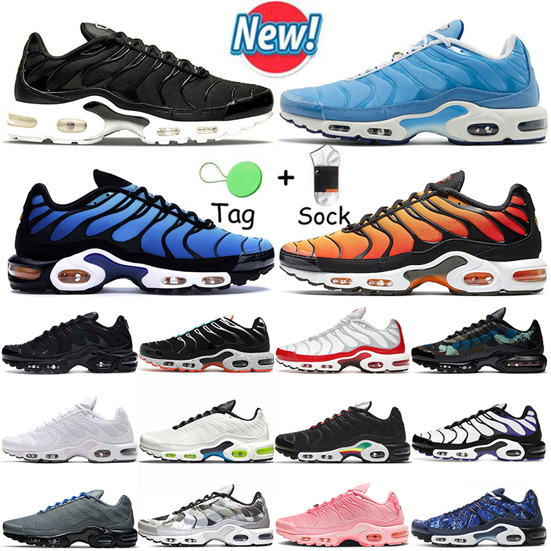 

2022 fashion plus tn running shoes for men women airsmaxs tns triple black white Midnight Navy Sunset Neon Green Hyper University Blue sports sneakers trainers, D#8 pink oxford 36-40