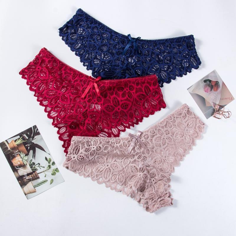 

Female Tempting Pretty Soft Breathable Briefs Women Underwear Sexy Lace Panties Underpant Transparent Lingerie New Style1, 5 color