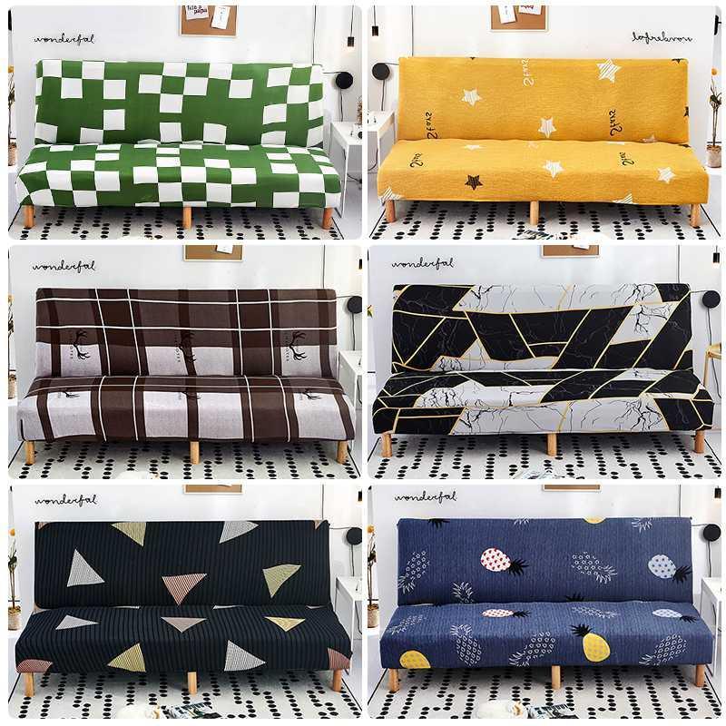 

Universal Size Sofa Bed Cover Modern Floral Armless Printed Foldding Elastic Couch Bench Slipcover Sofa Covers For Home1