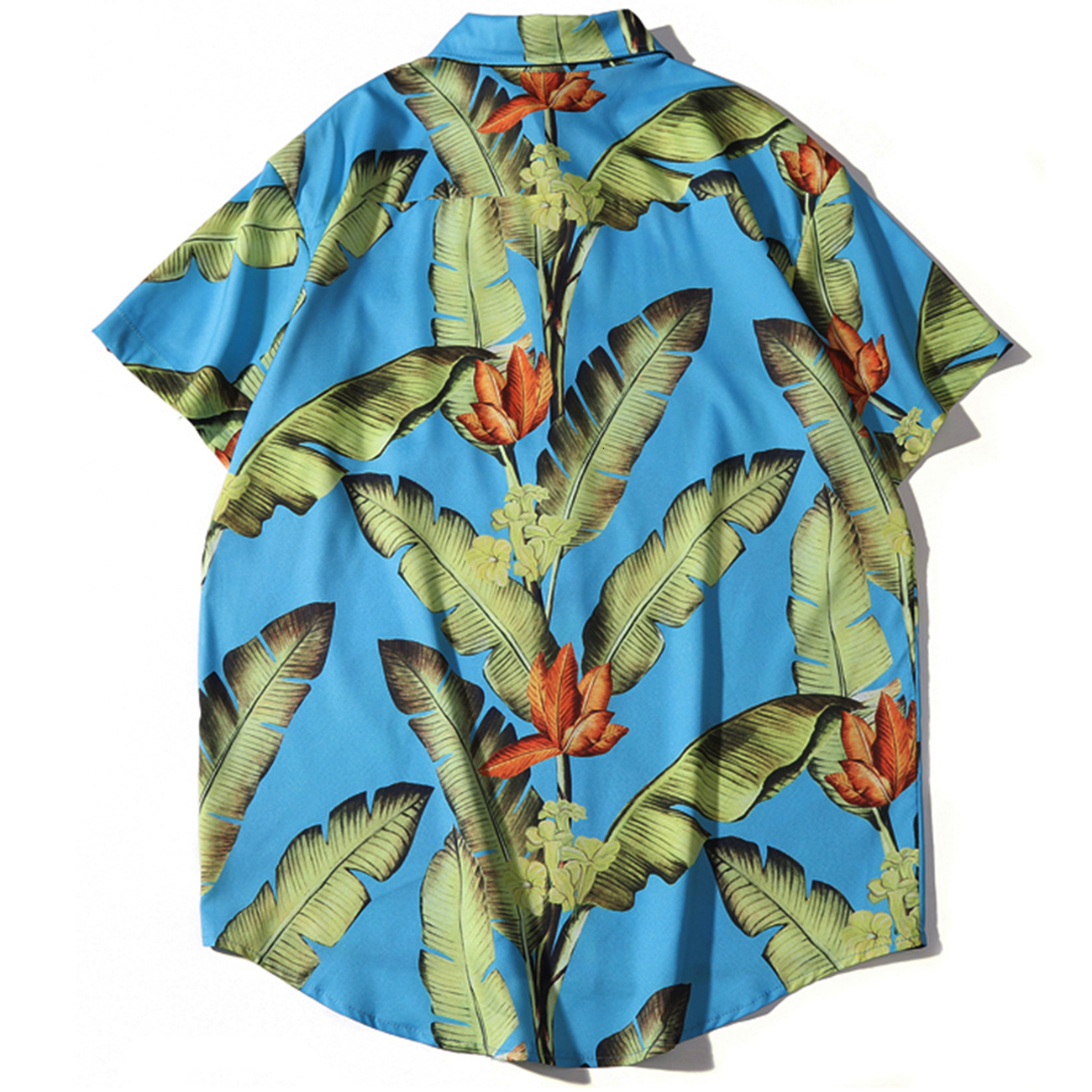 

2021 New Aelfric Eden Summer Hawaii Style Beach Men Streetwear Harajuku Casual Short Sleeve Oversized Loose Fashion Print Shirts Gjk7, Blue