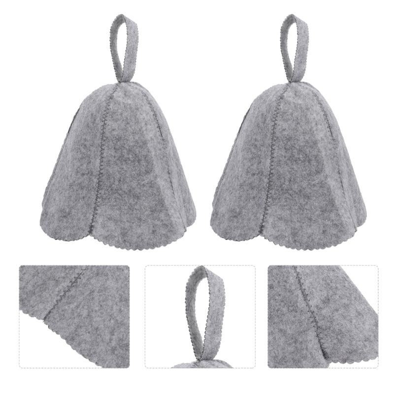 

4pcs Felt Sauna Hat Hot Dry Steam Room Bath Hat Simple Head Protection Cover