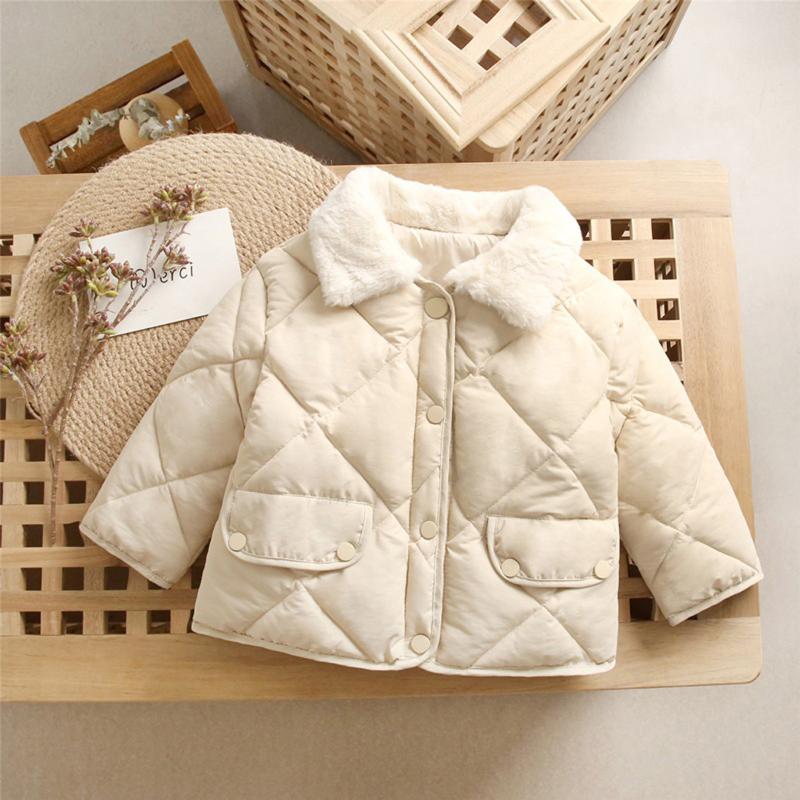 

Kids Girls Baby Coat Autumn Winter Fleece 2020 Fashion Turn-down Collar Solid Outwear Padded Warm Outwear Zipper Clothes C24#, Bu