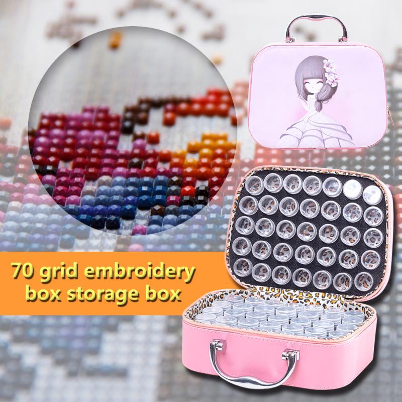 

24/70 Bottles Large Capacity Diamond Painting Storage Box Rhinestones Container Embroidery Tools for Painting Accessories