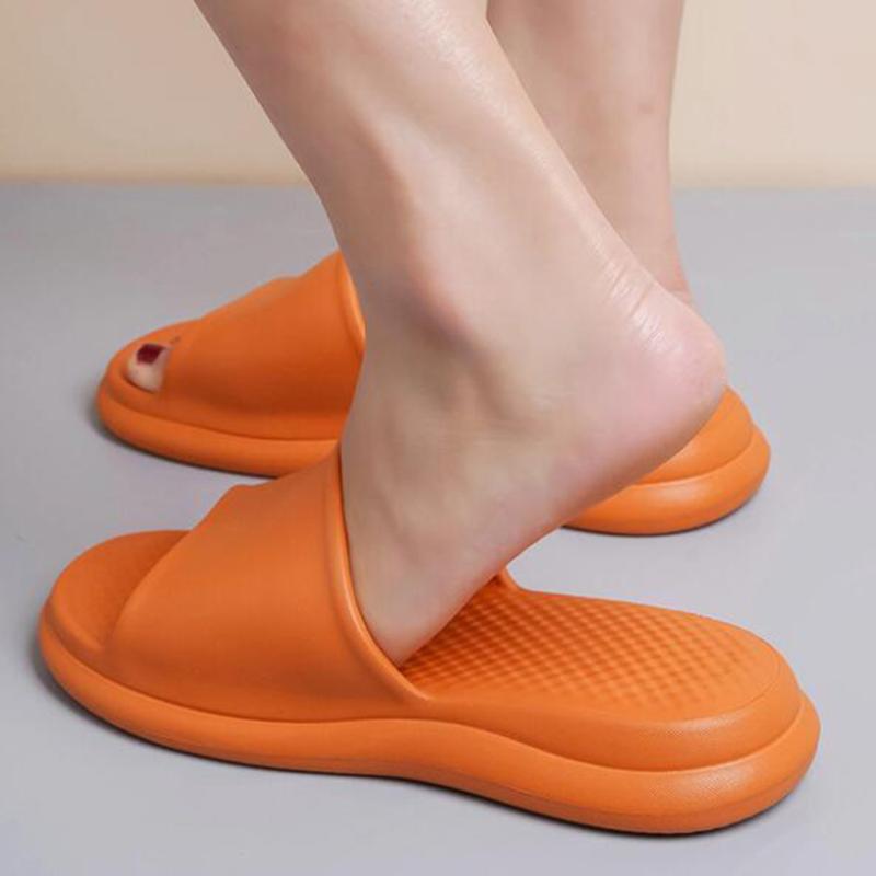 

New Simple Unisex Home Sandals Women Men Slippers Bathing EVA Non-slip Flip Flops Fashion Lovers Indoor Floor Flat Shoes qq236, Black