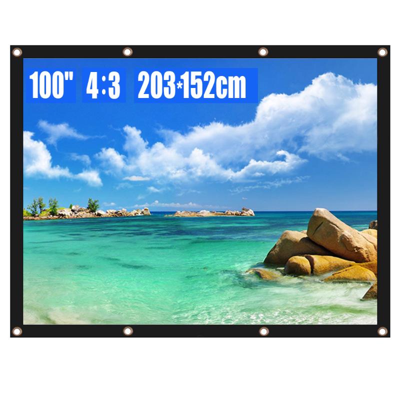 

Projection Screen 60 72 84 100 Inch 4:3 HD Foldable Anti-Crease Portable Projector Movies Screen for Home Outdoor Indoor